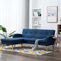 vidaXL Sofa in L-Form Stoffbezug 186 x 136 x 79 cm  Blau