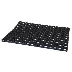 Deurmat / buitenmat rubber zwart 60 x 40 x 2.3 cm Zwart