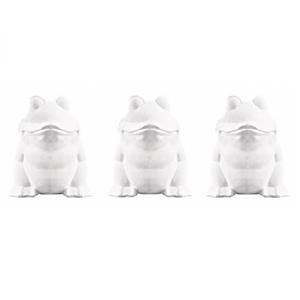 Rayher hobby materialen 3x Hobby/DIY piepschuim kikkers 13 cm Wit