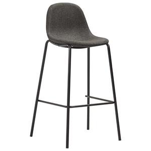 VidaXL Barstoelen 2 st stof donkergrijs