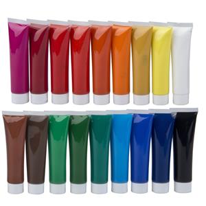 Hobby/knutsel acrylverf in 18 kleuren 36 ml Multi