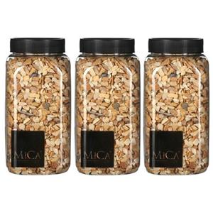Mica Decorations 3x Decoratie/hobby steentjes mini licht bruin 650 ml Bruin