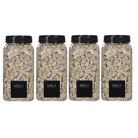 Mica Decorations 4x Decoratie/hobby steentjes creme 650 ml Creme