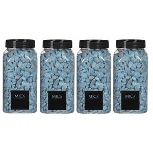 Mica Decorations 4x Decoratie/hobby steentjes licht blauw 650 ml Blauw