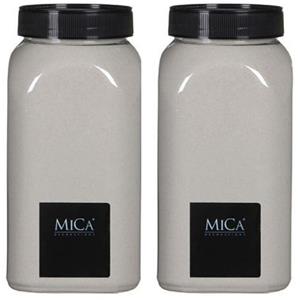 Mica Decorations 2x Hobby/decoratiezand creme wit 650 ml Wit