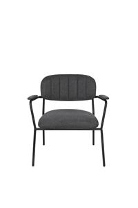 Livingstone Design Parton Fauteuil zwart onderstel met arm donkergrijs