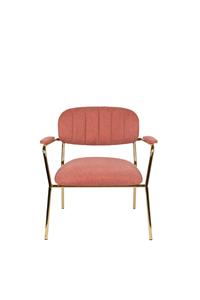 Livingstone Design Parton Fauteuil goud onderstel met arm roze