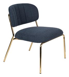 Livingstone Design Parton Fauteuil goud onderstel donkerblauw