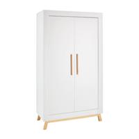 home24 Schardt Drehtürenschrank Miami White Buche Natur/Weiß Melamin Dekor 108x194x53 cm (BxHxT) 2-türig