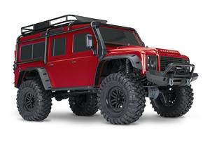 Traxxas Landrover Defender Rood Brushed RC auto Elektro Crawler 4WD RTR 2,4 GHz