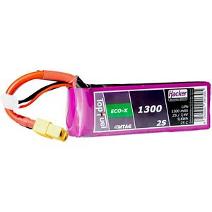 hacker LiPo accupack 7.4 V 1300 mAh Aantal cellen: 2 25 C Softcase XT60