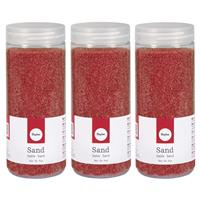 Rayher hobby materialen 3x Fijn decoratie zand rood 475 ml Rood