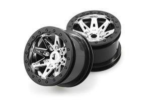 Axial 2.2 Raceline Renegade Wheels - 41mm Wide (Chrome/Black) (2pcs) (AX08137)