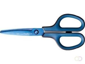 Plus FitCut Curve PREMIUM schaar, 17,5 cm, titanium bladen, blauw, op blister