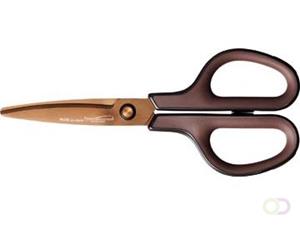 Plus FitCut Curve PREMIUM schaar, 17,5 cm, titanium bladen, bruin, op blister