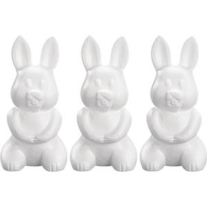 3x Piepschuim konijnen/hazen decoraties 24 cm hobby Wit