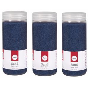 Rayher hobby materialen 3x Fijn decoratie zand blauw 475 ml Blauw