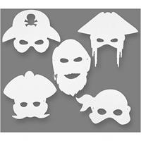 Piratenmasken weiß +Gummi 16er Pack