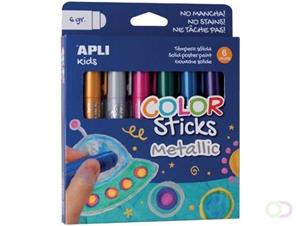 Apli Kids plakkaatverf Color sticks, metallic, blister met 6 stuks