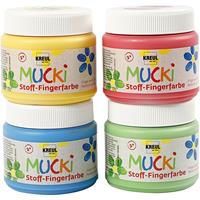 KREUL Stoff-Fingerfarbe , MUCKI, , 150 ml, 4er-Set