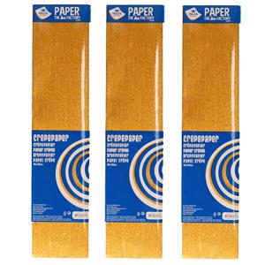 Haza 6x Crepe alu papier glitter goud 150 x 50 cm knutsel materiaal Goudkleurig