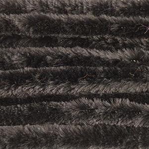 30x Zwart chenille draad 14 mm x 50 cm Zwart