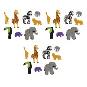 96x Foam safari dieren knutsel materiaal voor kinderen Multi
