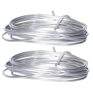 2x Hobby aluminium draad zilver 2 mm x 200 cm Zilver