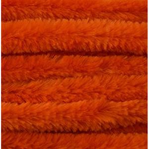 50x Oranje chenille draad 14 mm x 50 cm Oranje