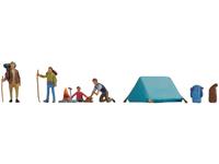 NOCH TT Set figuren op de camping Geverfd
