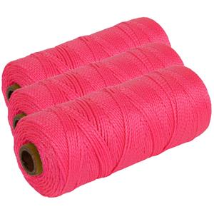 3x Touw/uitzetkoord roze 1,5 mm x 200 m Roze