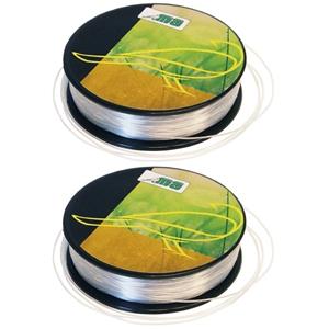 2x Nylon hobby binddraad/etalagedraad 5 mm x 25 meter Transparant