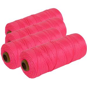 4x Touw/uitzetkoord roze 1,5 mm x 200 m Roze