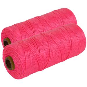 2x Touw/uitzetkoord roze 1,5 mm x 200 m Roze