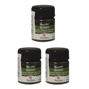 Rayher hobby materialen 3x Donkerbruine acrylverf/allesverf potjes 15 ml hobby/knutsel Bruin