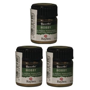 Rayher hobby materialen 3x Gouden acrylverf/allesverf potjes 15 ml hobby/knutselen Goudkleurig