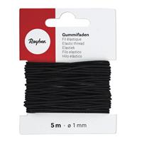 4x Zwart hobby elastiek van 1 mm x 5 meter Zwart