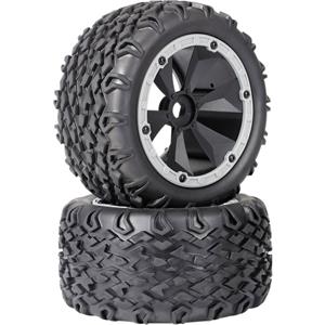 Reely 1:8 Monstertruck Reifen 6-Speichen Schwarz-Grau 2St.