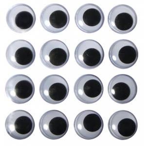 Rayher hobby materialen 64x stuks zelfklevende wiebel oogjes 15 mm Multi