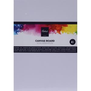 3x A5 Hobby schilderkarton met canvas 21 x 15 cm Wit