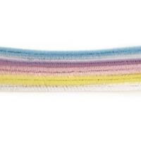 Rayher hobby materialen 60x stuks Chenilledraad pastel kleuren 30 cm Multi