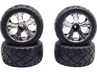 Reely 1:10 Truggy Kompletträder all-Terrain 5-Speichen Chrom 2St.