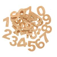 30x Houten cijfers/getallen 2,5 cm hobby/knutselmateriaal Beige