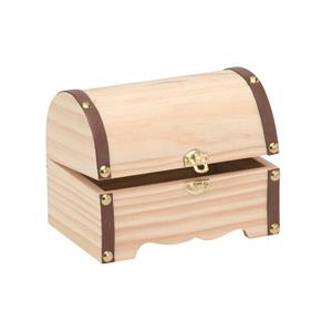 Houten kistje ronde deksel 15 x 10 cm hobby/knutselmateriaal Beige