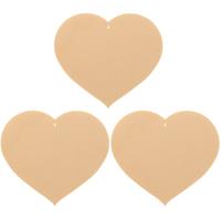 3x Houten hartjes 12 x 10 cm hobby/knutselmateriaal Beige