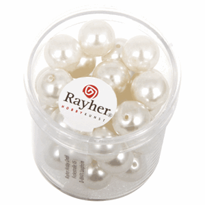 Rayher hobby materialen 70x witte parel glaskralen 10 mm Wit