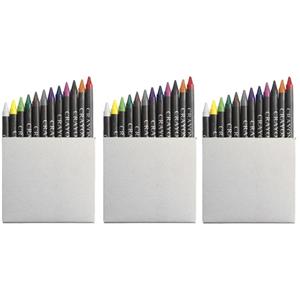 3x Waskrijtjes 12 stuks gekleurd Multi
