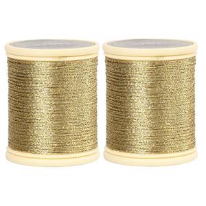 Pakket van 2x stuks rolletjes Goud metallic draad 40 meter Goudkleurig
