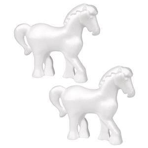 Rayher hobby materialen 2x stuks piepschuim vormen paardjes van 15 cm Wit