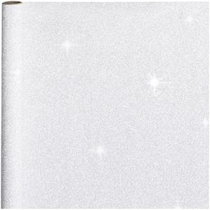 Bellatio 2x stuks cadeaupapier/inpakpapier zilver met glitters 400 x 70 cm Goudkleurig